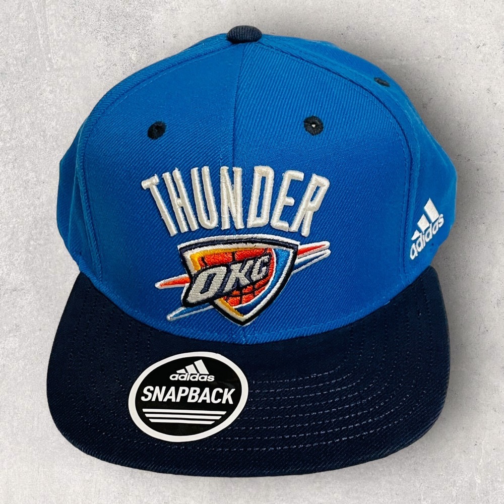 Adidas OKC Thunder Snapback Hat Mens OSFA Blue Navy NBA Basketball